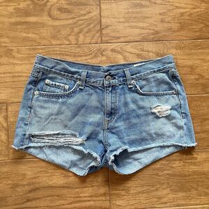 Rag & Bone Shorts Women's Size 28 Distressed Denim Cut Off Bigbee Light Wash